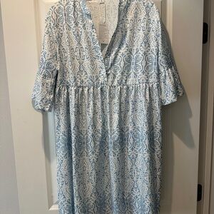 Blue Patterned Women's Dress